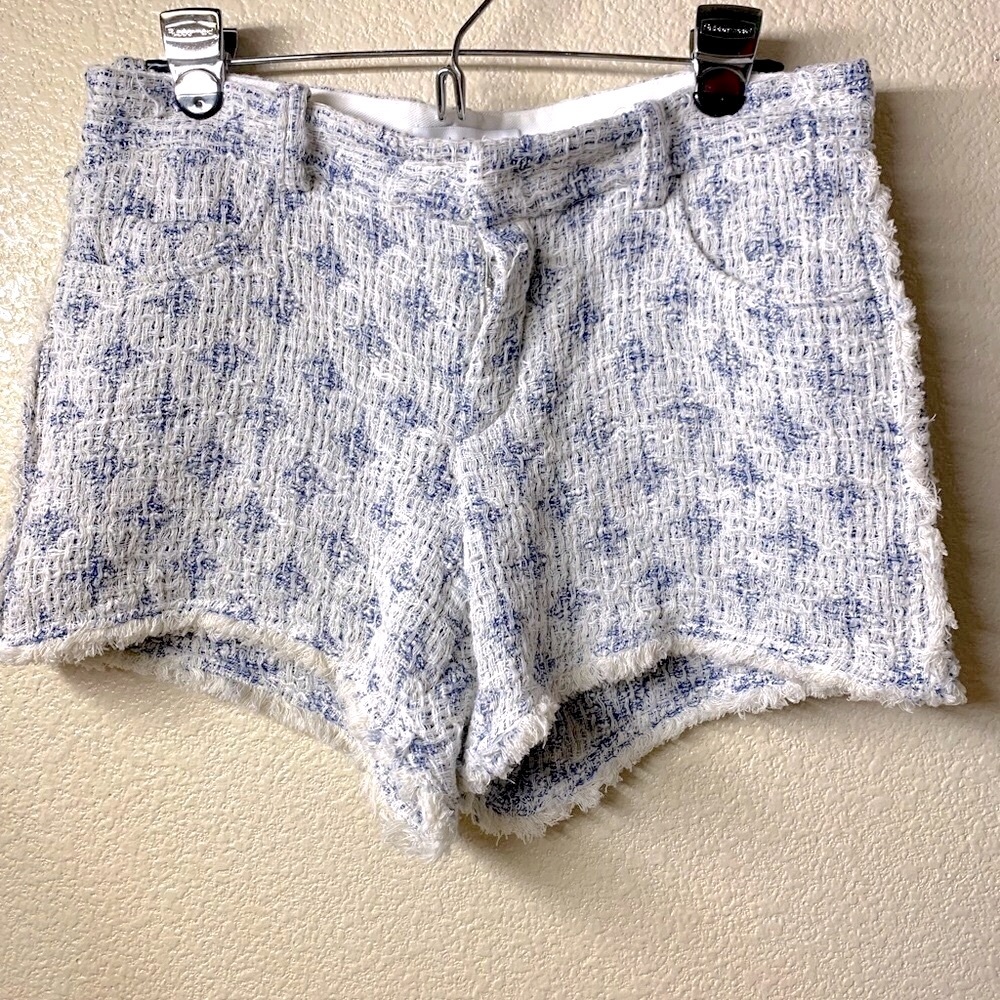 IRO Stylish Blue and White Tweed Women's Shorts